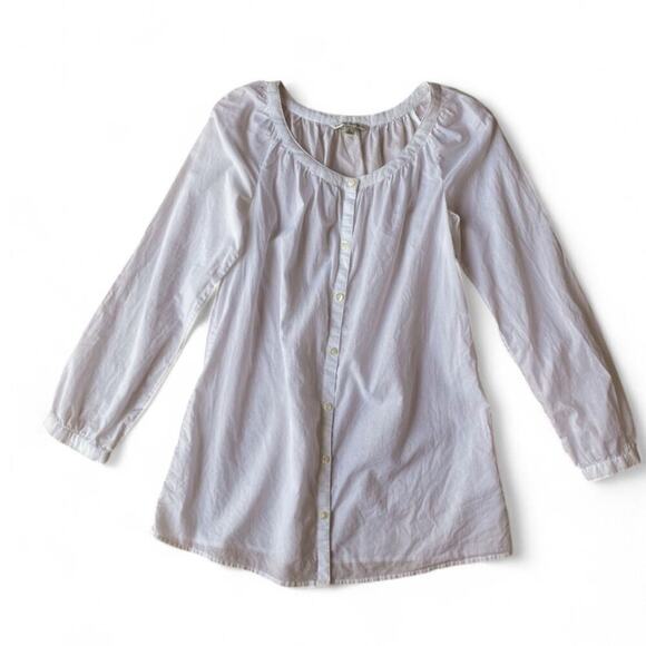 |Banana Republic| Relaxed Shirred Cotton Tunic Button Down in Woman Size Small - Picture 1 of 8